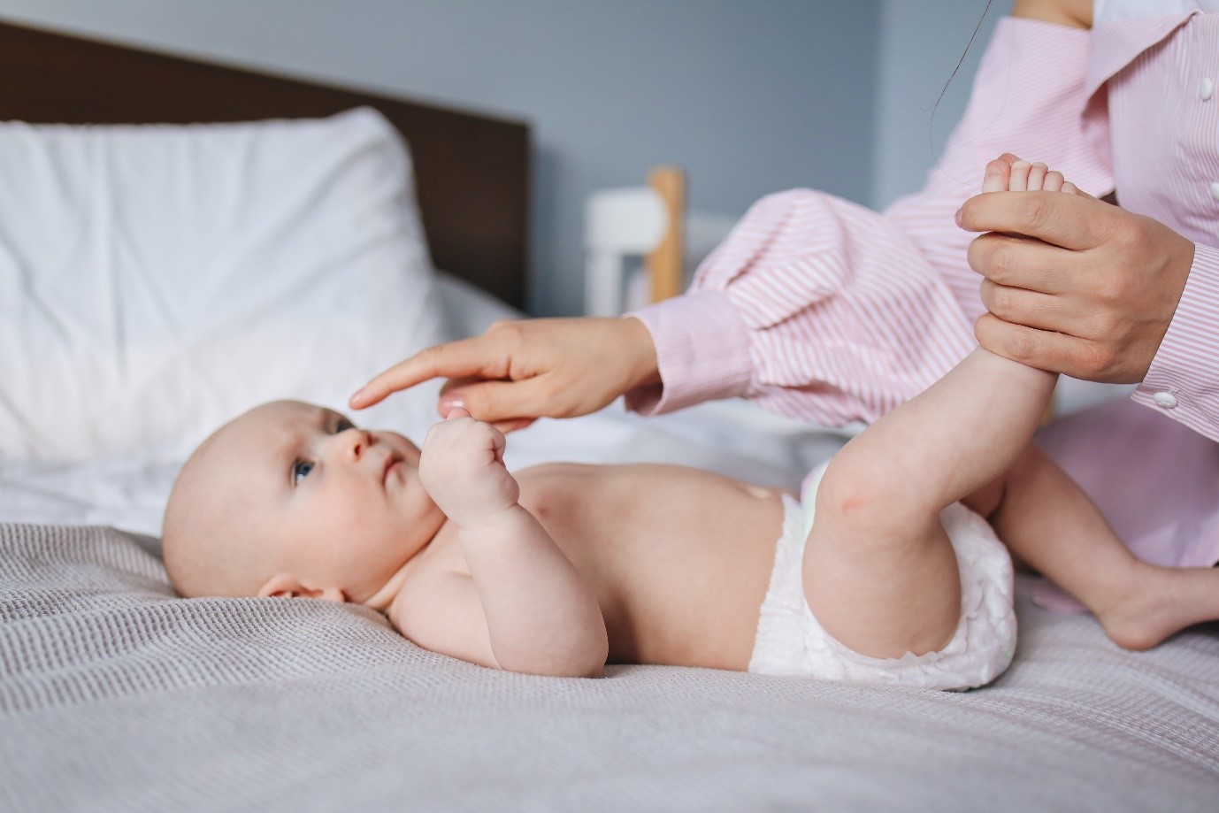 Baby being taken care of by its parent